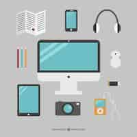 Free vector simple office objects collection