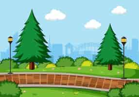 Free vector a simple park landscape