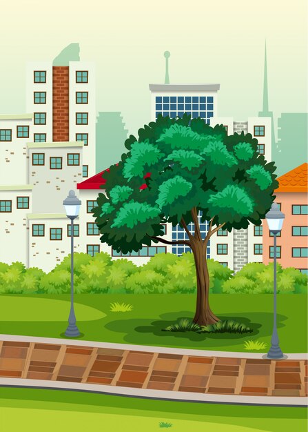 Free vector a simple park scene