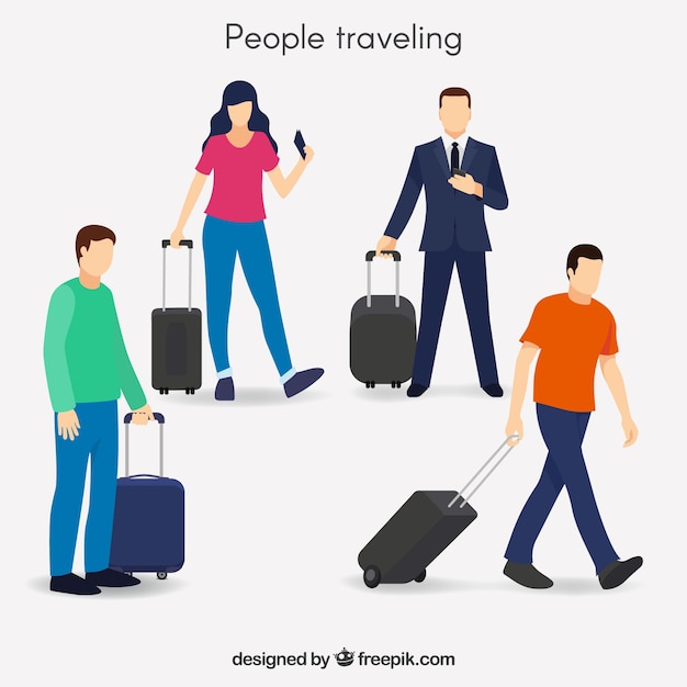 Free vector simple people traveling collection