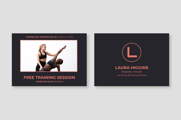 Free Vector simple personal trainer gift certificate