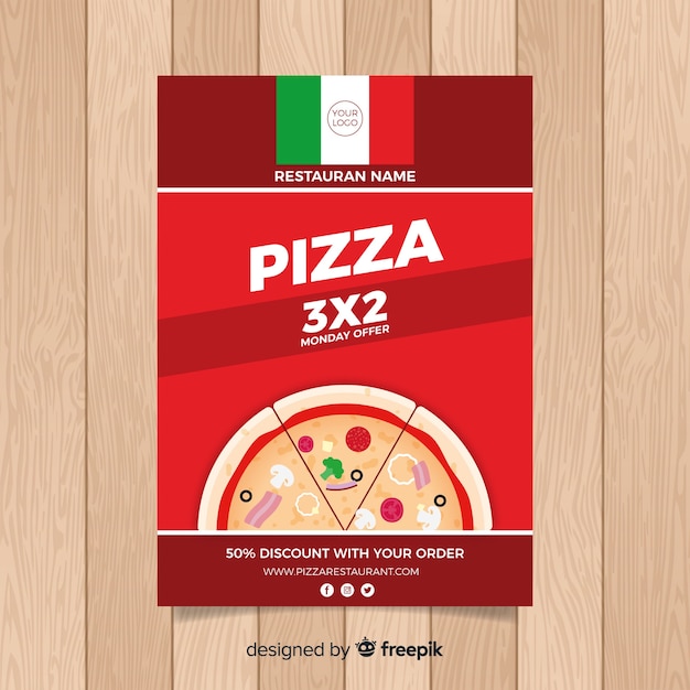 Free vector simple pizza restaurant flyer