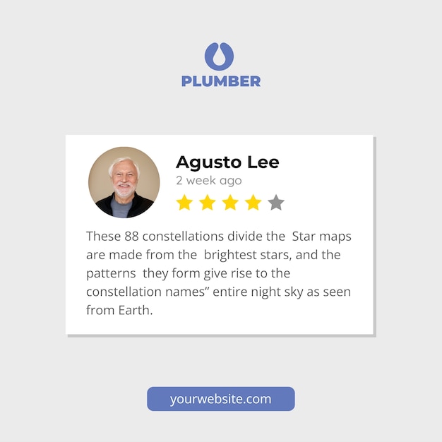 Free vector simple plumber customer review facebook post