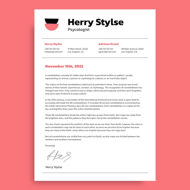 Free vector simple psychologist letter