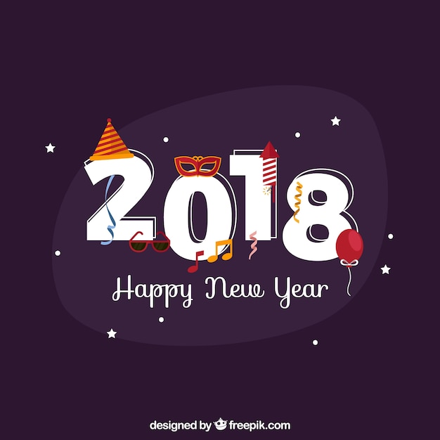 Free vector simple purple background for new year