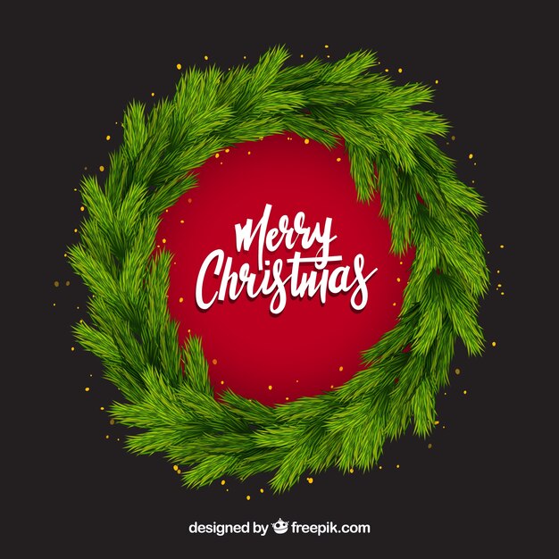 Simple realistic christmas wreath