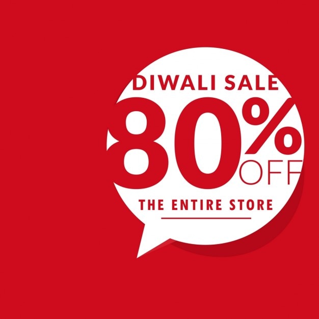 Free vector simple red background for diwali sales