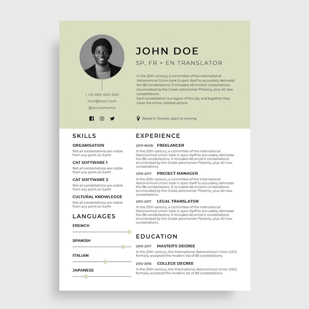 Simple resume template