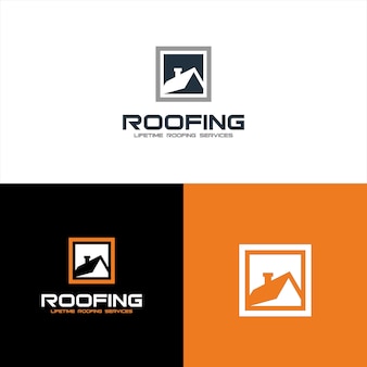 Simple roofing logo design inspiration