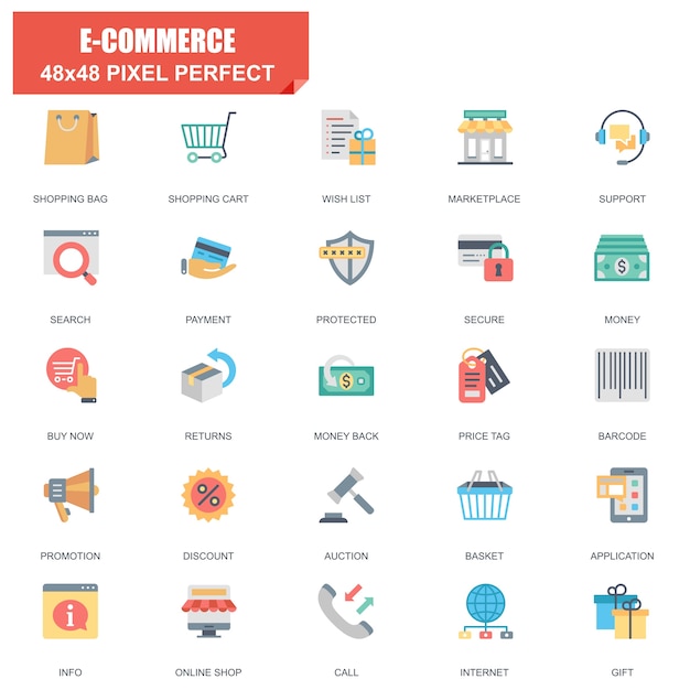 Download Free Simple Set Of E Commerce Related Vector Flat Icons Premium Vector Use our free logo maker to create a logo and build your brand. Put your logo on business cards, promotional products, or your website for brand visibility.