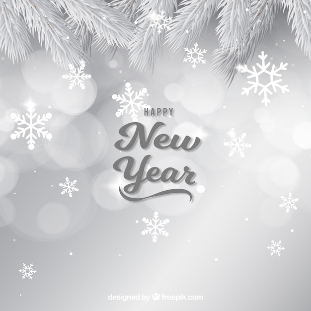 Vettore gratuito semplice sfondo argento nuovo anno