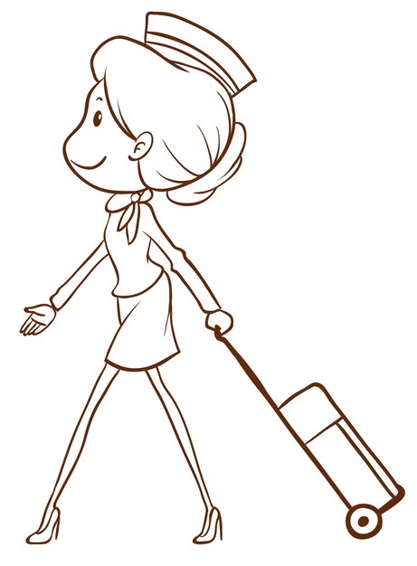 A simple sketch of an air hostess