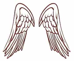 Free vector a simple sketch of an angels wings