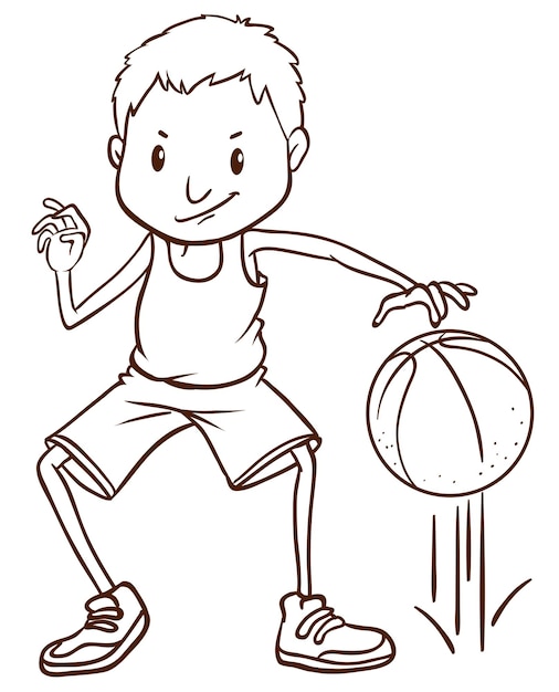 A simple sketch of a basketball player