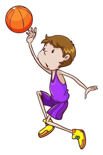 Free vector a simple sketch of a basketball player