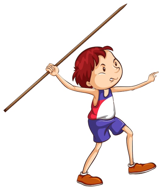 A simple sketch of a boy throwing a stick