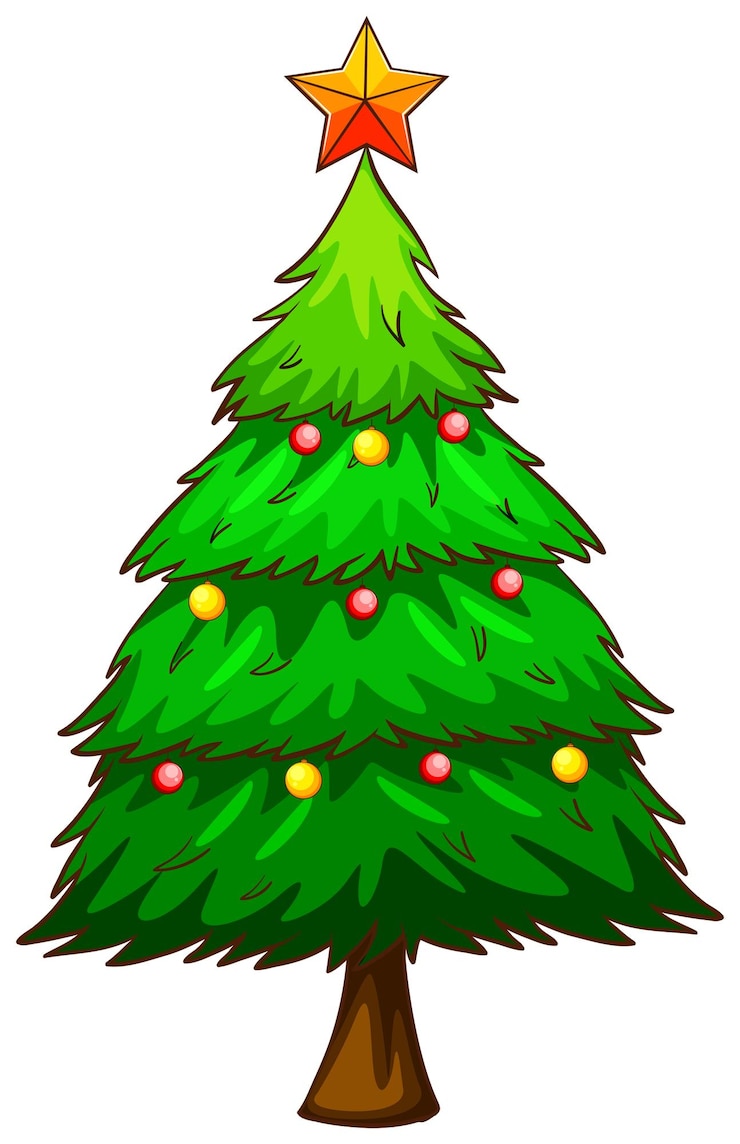 Free Vector a simple sketch of a christmas tree