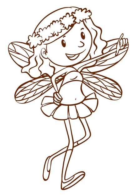 A simple sketch of a cute fairy