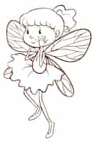 Free vector a simple sketch of a fairy