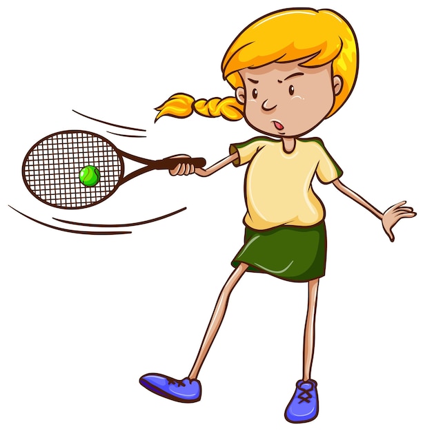 Free vector a simple sketch of a female tennis player