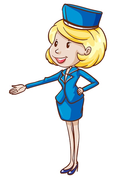 Free vector a simple sketch of a flight attendant