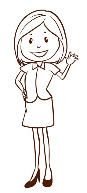 A simple sketch of a happy office worker