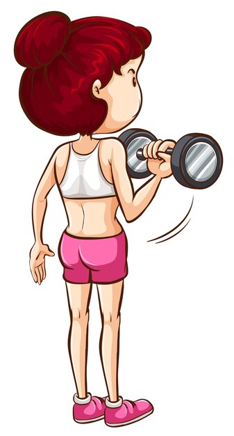 운동하는 여성의 간단한 스케치