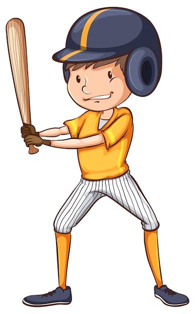 A simple sketch of a male baseball player