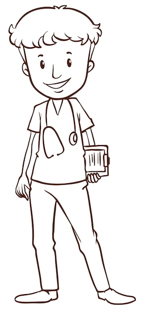 A simple sketch of a male doctor