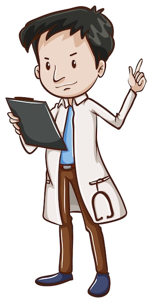 Free vector a simple sketch of a male doctor