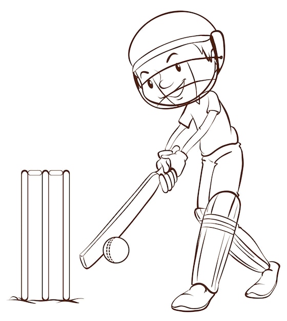 Cricket Player Outline Stock Illustration - Download Image Now - Sport of  Cricket, Cricket Player, In Silhouette - iStock