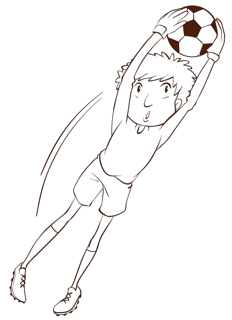 Free Vector a simple sketch of a soccer player