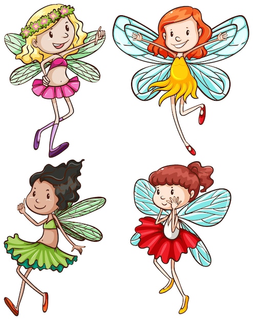 Simple sketches of fairies