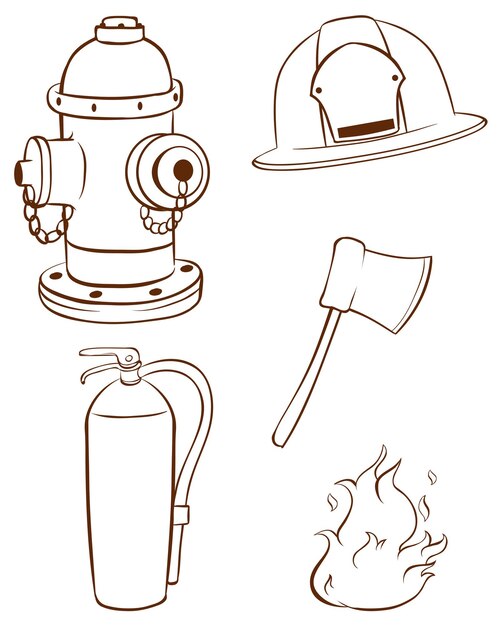 消防士が使用するものの簡単なスケッチ
