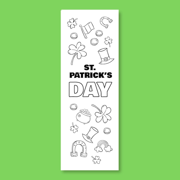 Simple st. patrick's day to colour bookmark