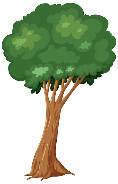 Free vector simple style cartoon illustration of an isolated tree