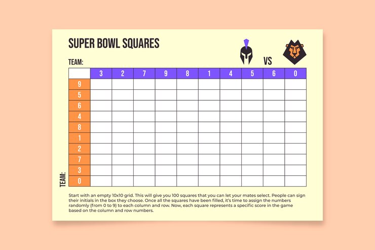 मुफ़्त वेक्टर simple super bowl squares worksheet
