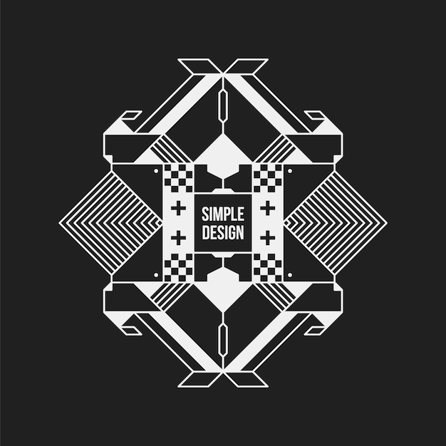 Simple symmetrical design on black background