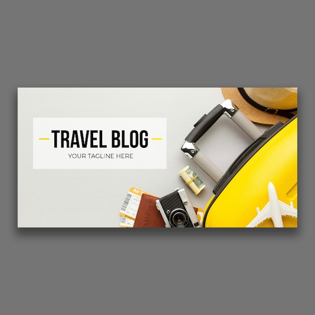 Бесплатное векторное изображение Простой заголовок блога о путешествиях