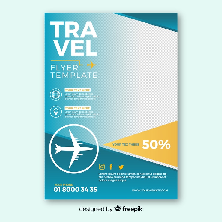 Free Vector simple travel flyer