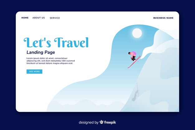 Simple travel landing page template