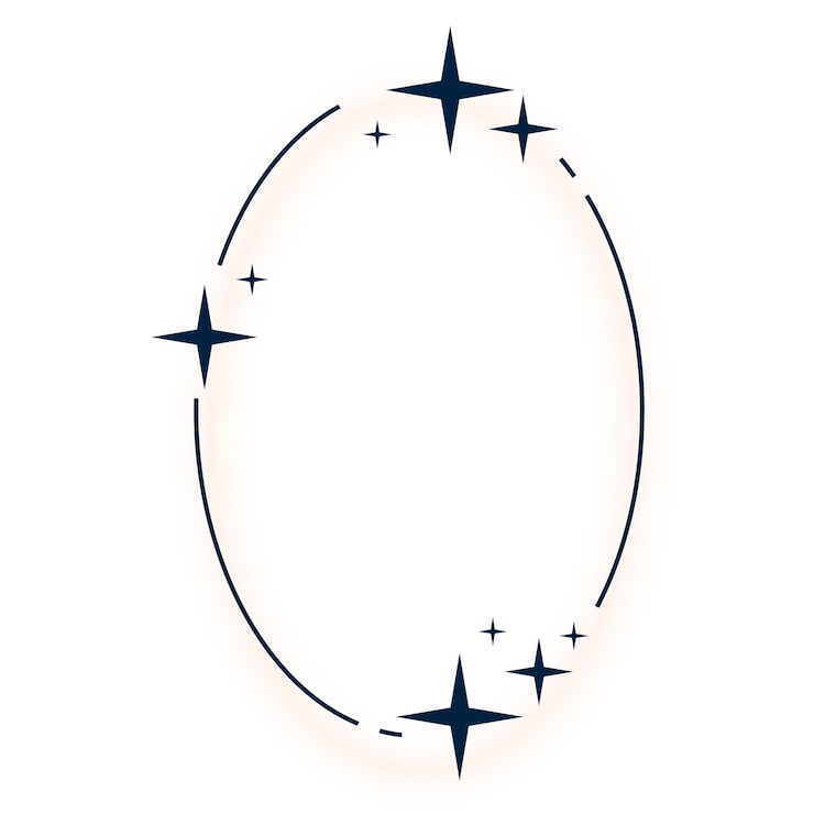 Free Vector simple twinkle starry oval border frame with blank space