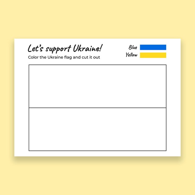 Simple ukraine flag coloring worksheet