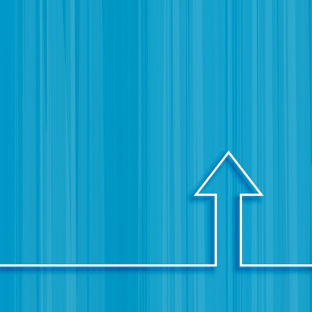 Linea freccia in aumento concetto su sfondo blu