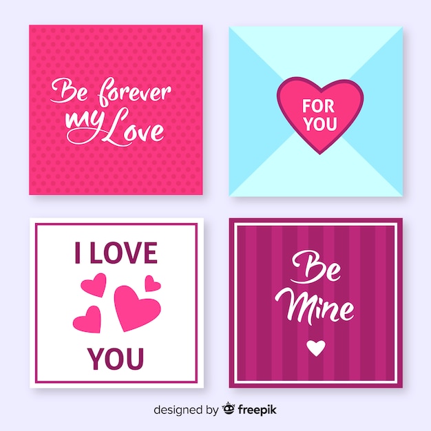 Simple valentine's day cards collection