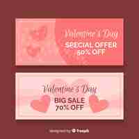 Free vector simple valentine sale banner