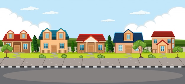 Free vector simple village house background