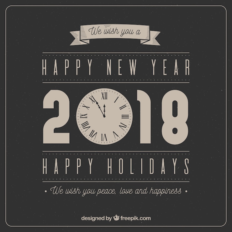 Free Vector simple vintage new year background