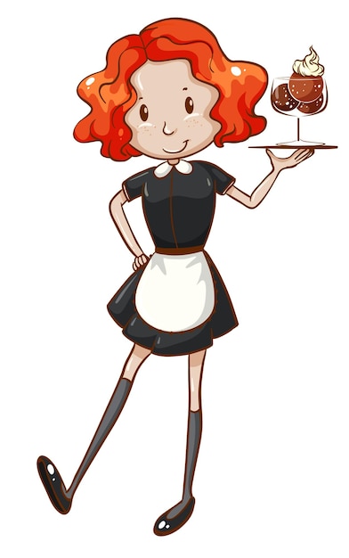 Free vector a simple waitress