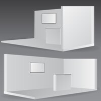 免费矢量简单墙展台模型展览代表事件的3 d渲染